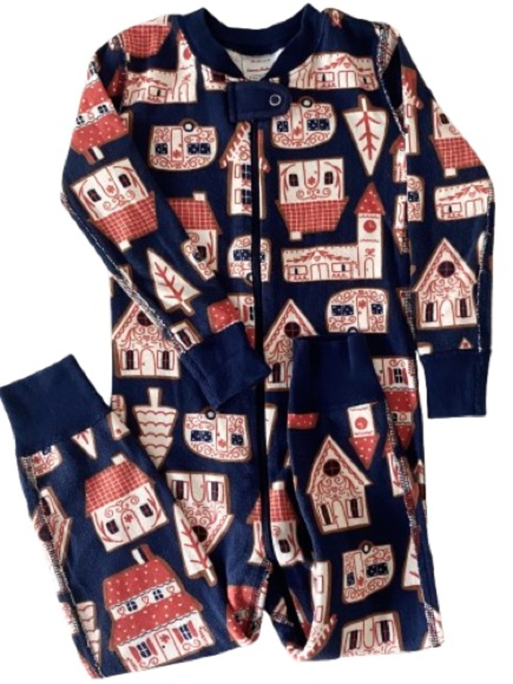 Hanna Andersson Baby Toddler Pajamas 3T 90cm Organic Cotton Gingerbread Village